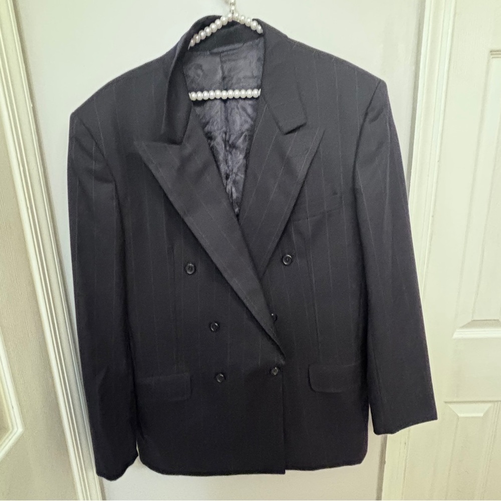 Hickey Freeman 100% wool Suit Jacket / blazer Double Breasted Size: 44L